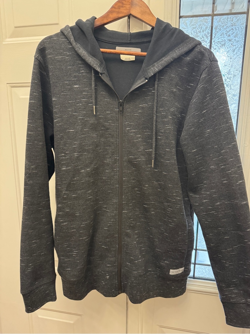 on the byas Men's Charcoal Heather Zip-Up Hoodie - Picture 1 of 1